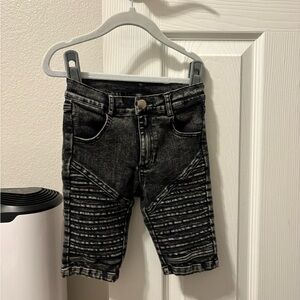 Burnt Marshmallo Apparel Edgy Black Distressed Denim Shorts